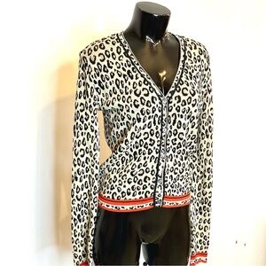 RINO & PELLE Leopard Printed Button Up Blouse With Orange Detailing